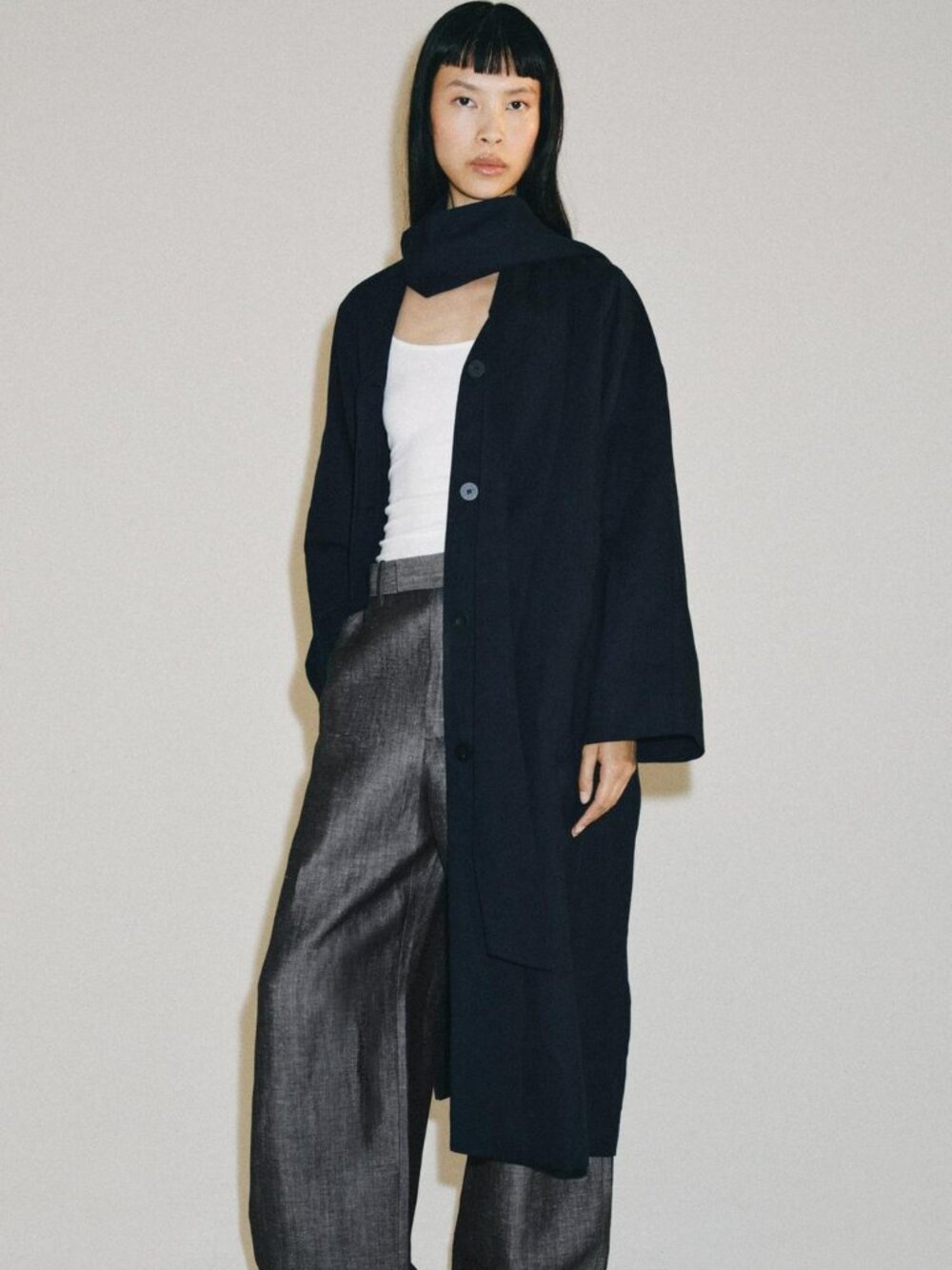 Zara Linen Blend Coat ZW Collection